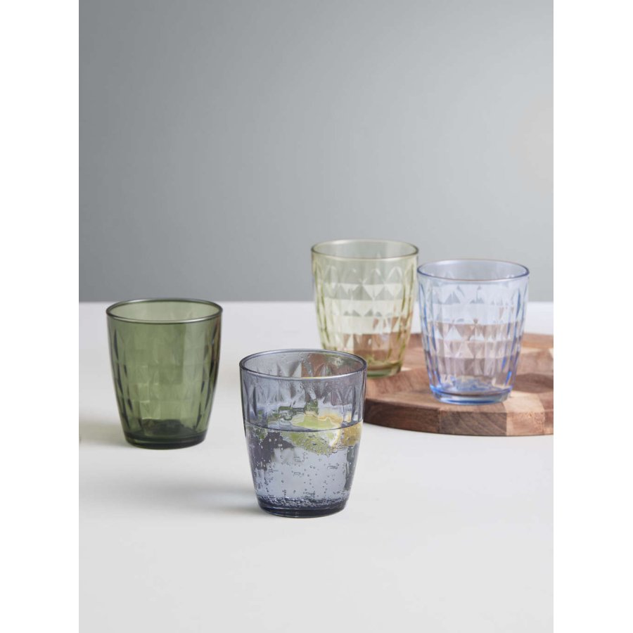 aida Mosaic Trinkglas 4er Set 34 cl, Blau/Grn