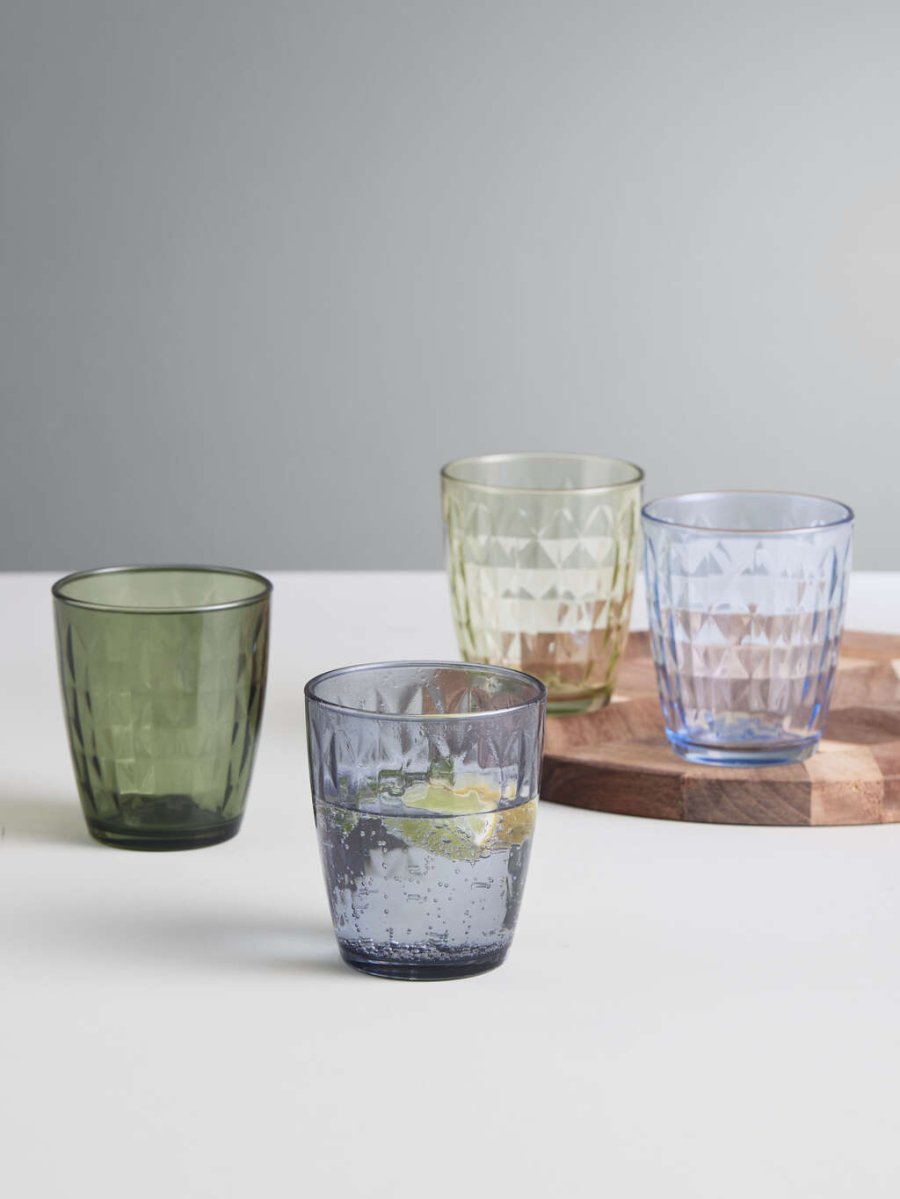 aida Mosaic Trinkglas 4er Set 34 cl, Blau/Grn