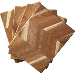 aida Butterbrett 4er Set 12x15 cm, Akazie