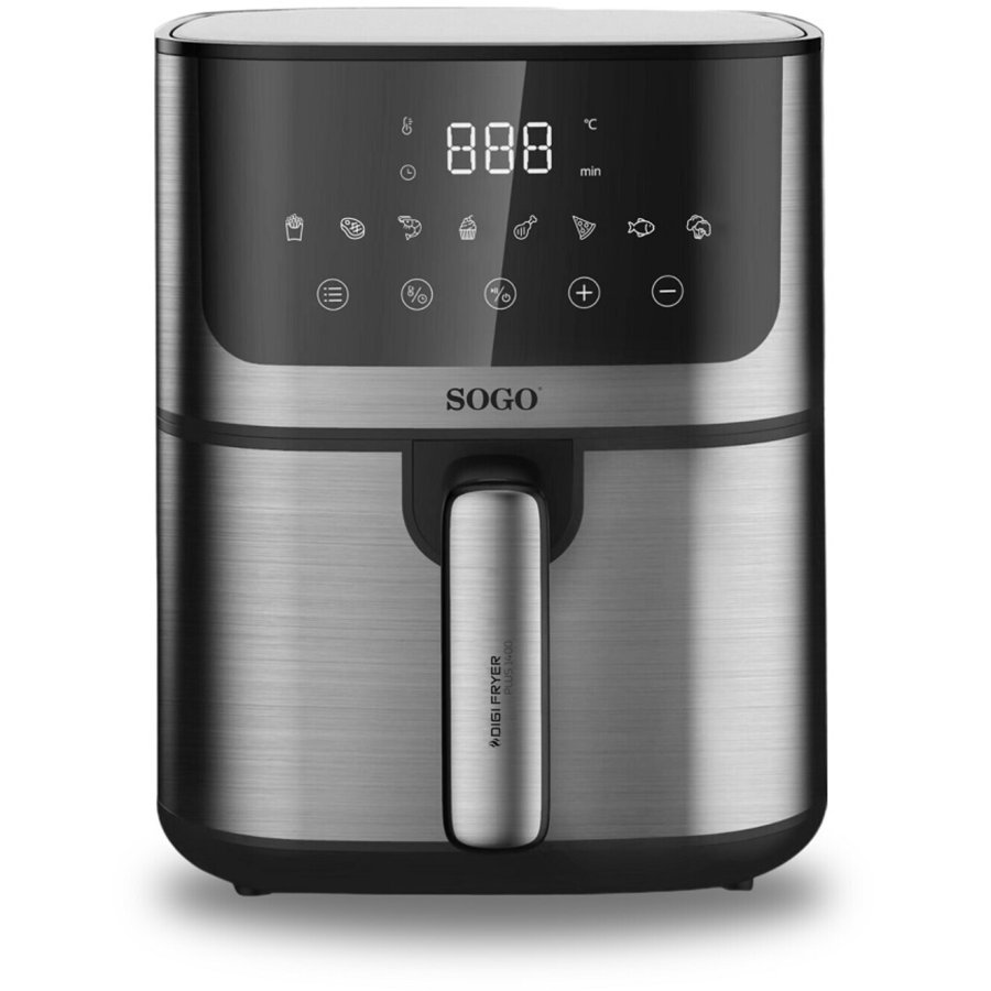 SOGO Airfryer 5 L, Schwarz/Stahl