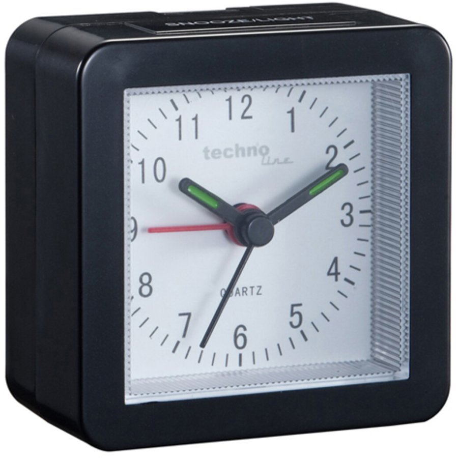 Techno Line Quartz Wecker H6,9 cm, Schwarz