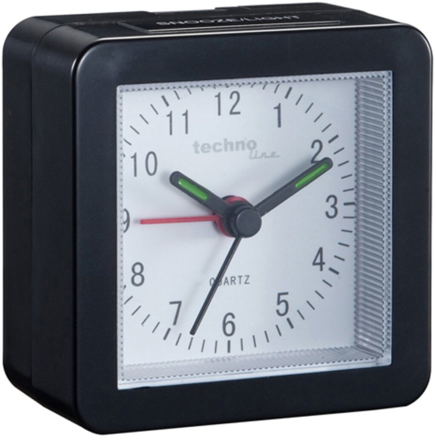 Techno Line Quartz Wecker H6,9 cm, Schwarz