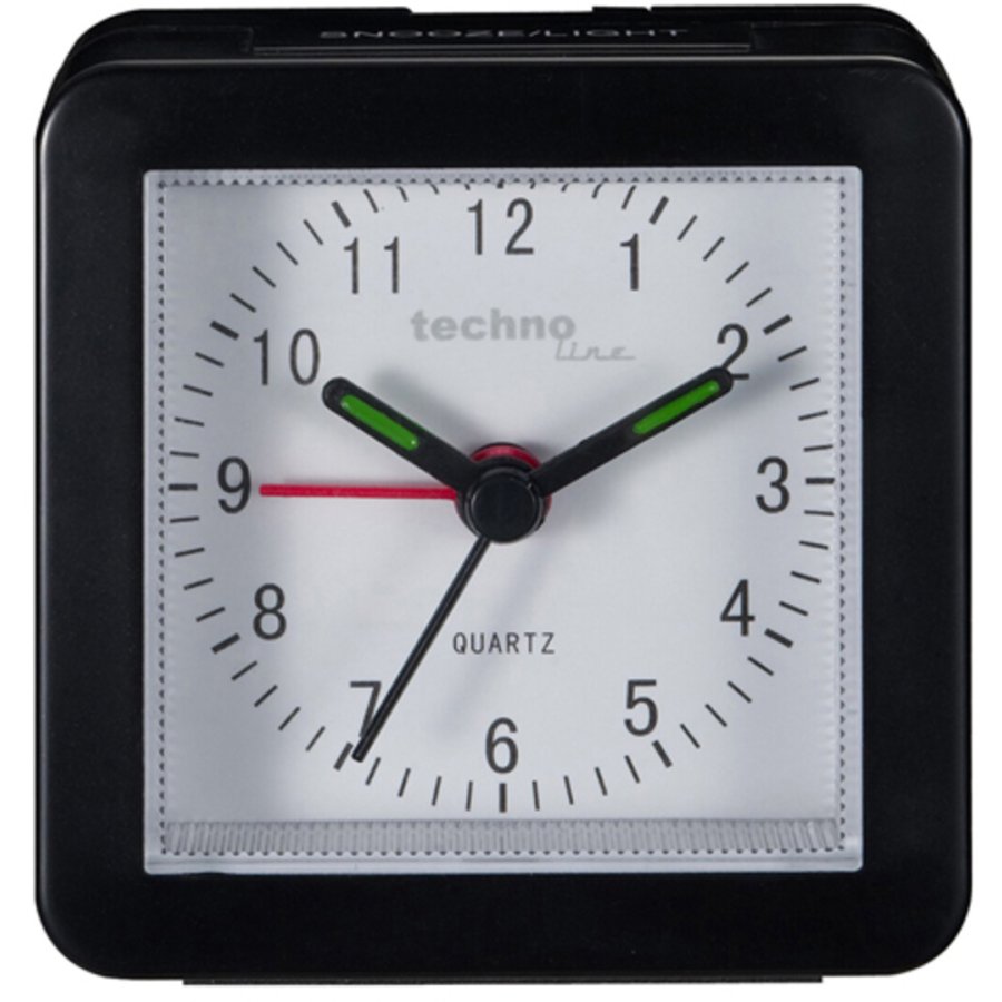 Techno Line Quartz Wecker H6,9 cm, Schwarz