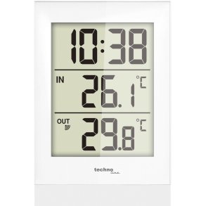 Techno Line WS 9178 Temperaturstation m. Ur H13,5 cm, Hvid