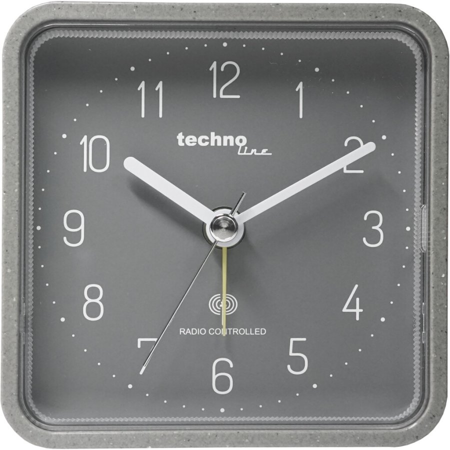 Techno Line Wecker H9,1 cm, Grau Marmor Look