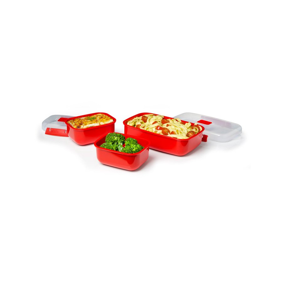 Sistema Microwave Brotdose 3er Set, Rot