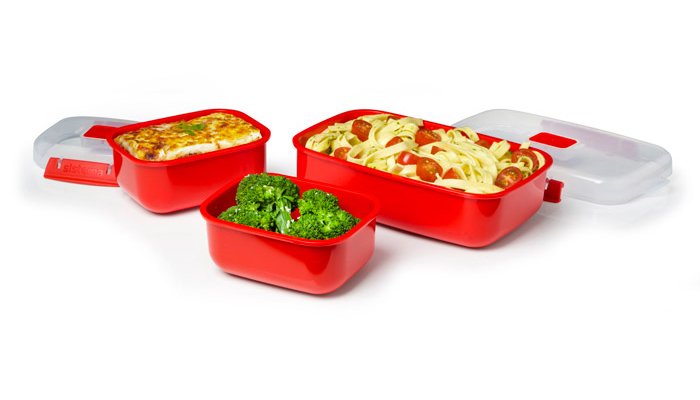 Sistema Microwave Brotdose 3er Set, Rot