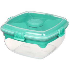 Sistema To Go Salatbox m. Besteck und Dressing-Beh�lter 1.63 L, Minty Teal