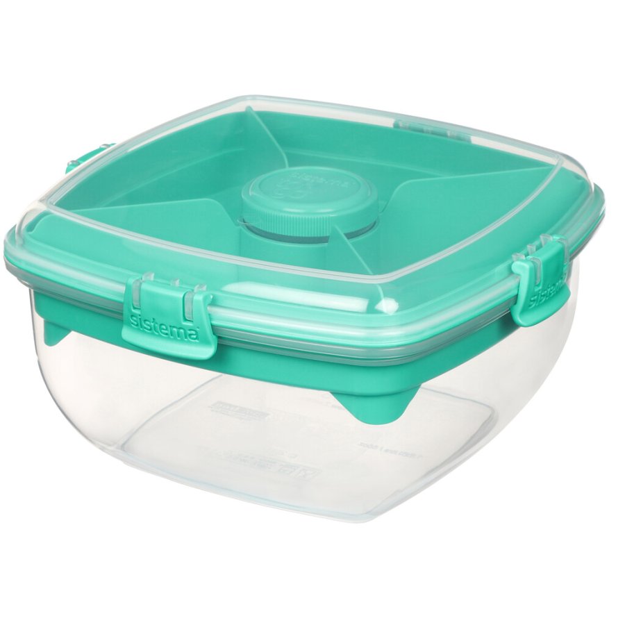 Sistema To Go Salatbox m. Besteck und Dressing-Behlter 1.63 L, Minty Teal