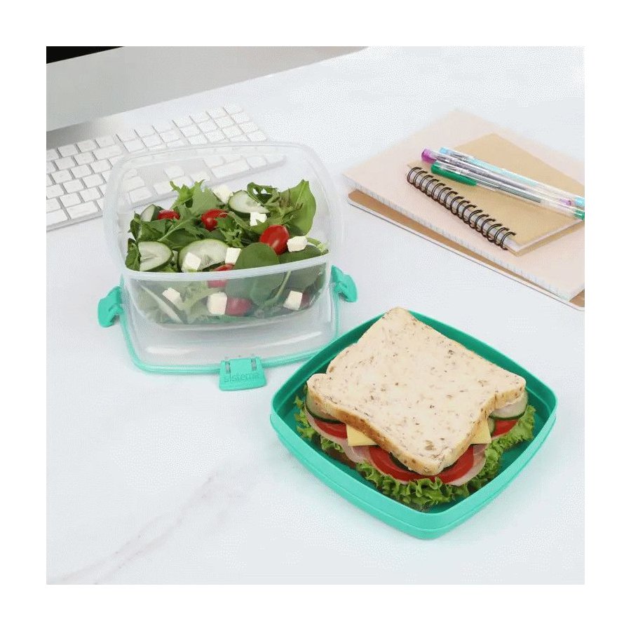 Sistema To Go Salat & Sandwich Madkasse 1,63 L, Minty Teal