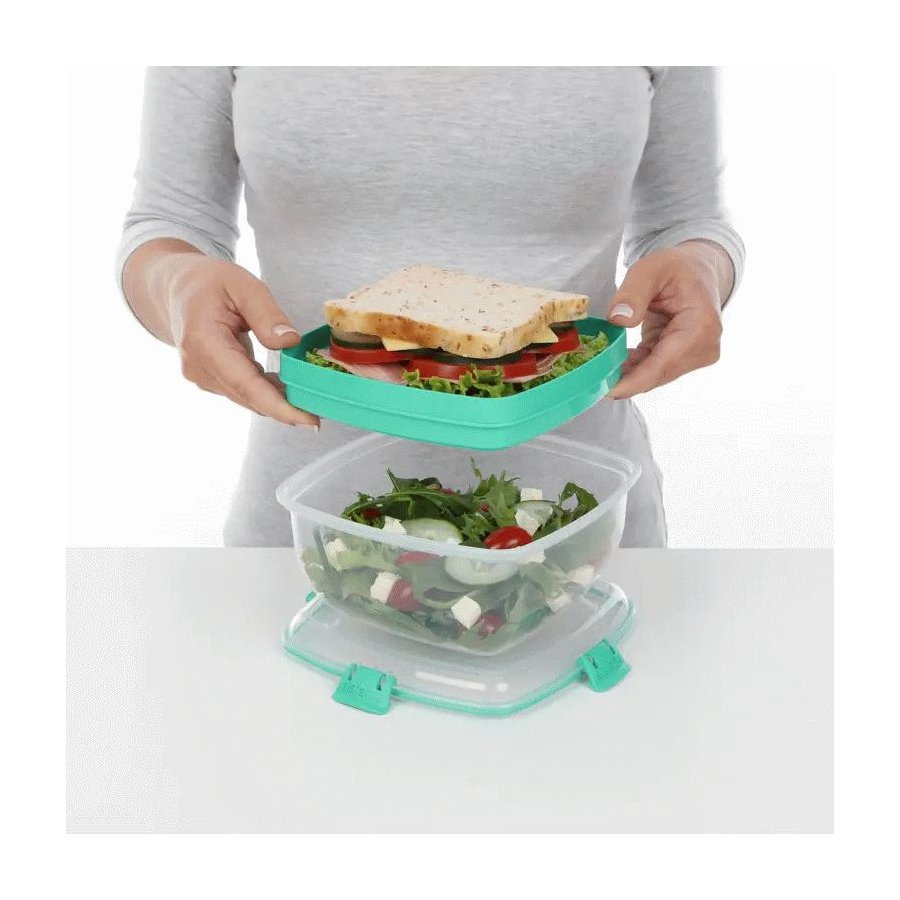 Sistema To Go Salat & Sandwich Madkasse 1,63 L, Minty Teal