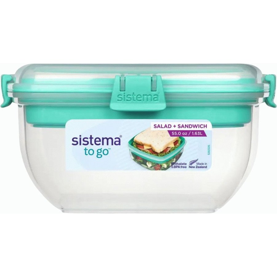 Sistema To Go Salat & Sandwich Madkasse 1,63 L, Minty Teal