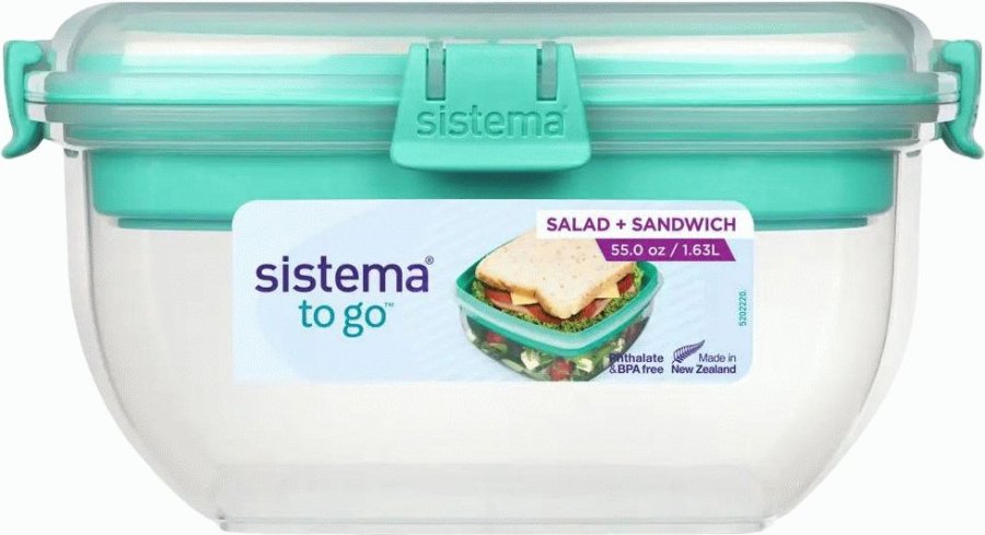 Sistema To Go Salat & Sandwich Madkasse 1,63 L, Minty Teal