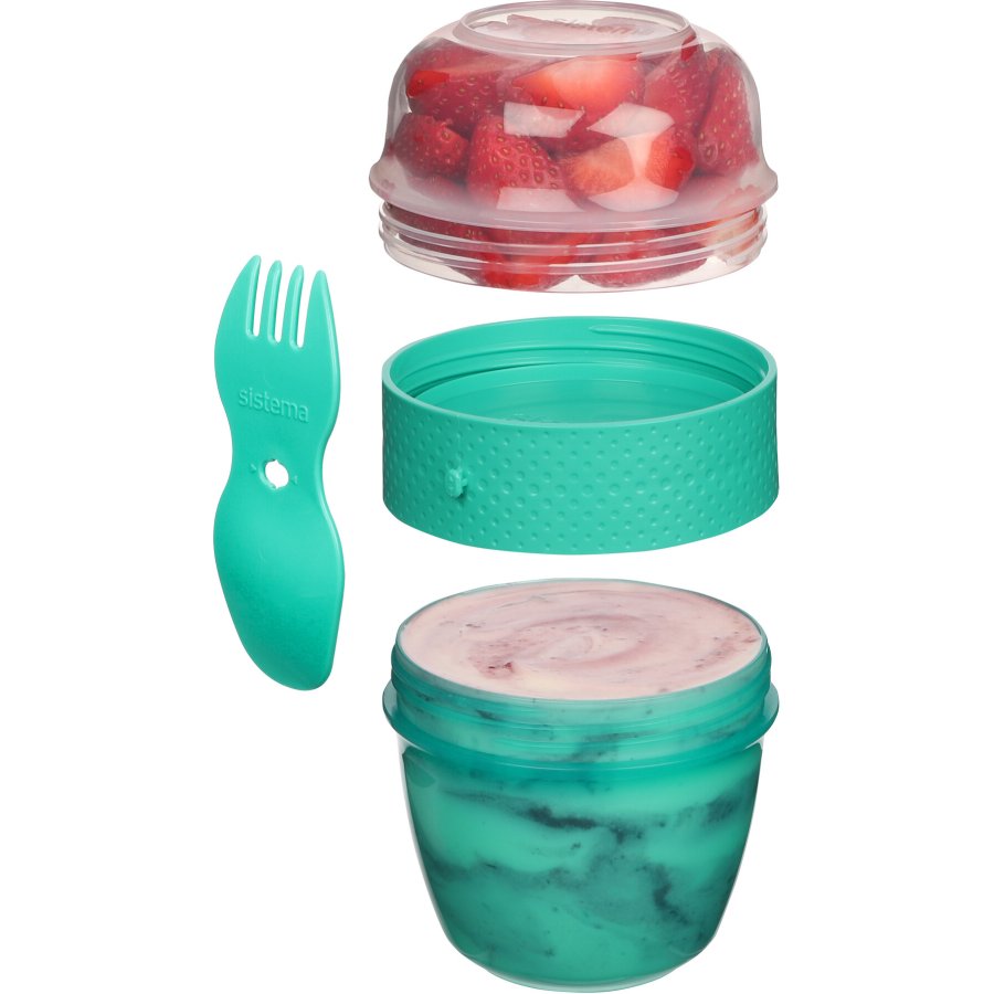 Sistema To Go Snackbeh�lter mit Gabel/L�ffel 515 ml, Minty Teal