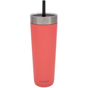 Contigo Tumbler Thermobecher mit Strohhalm, Coral
