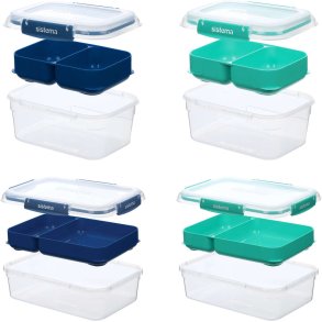 Sistema Stax Lunchbox 4 stuks, Minty Teal/Ocean Blue