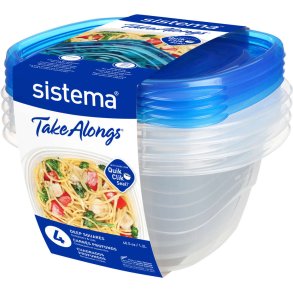 Sistema Take Alongs Opbevaringsboks 4 stk. 1,2 L, Royal Blue