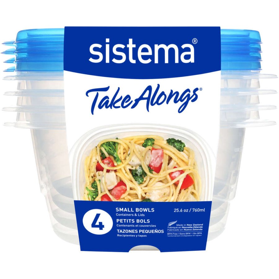 Sistema Take Alongs Aufbewahrungsbehlter 4er Set 760 ml, Royal Blue