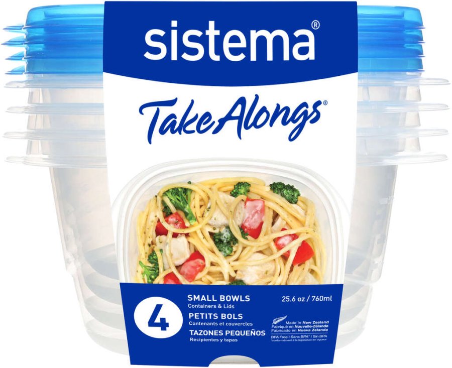 Sistema Take Alongs Aufbewahrungsbehlter 4er Set 760 ml, Royal Blue