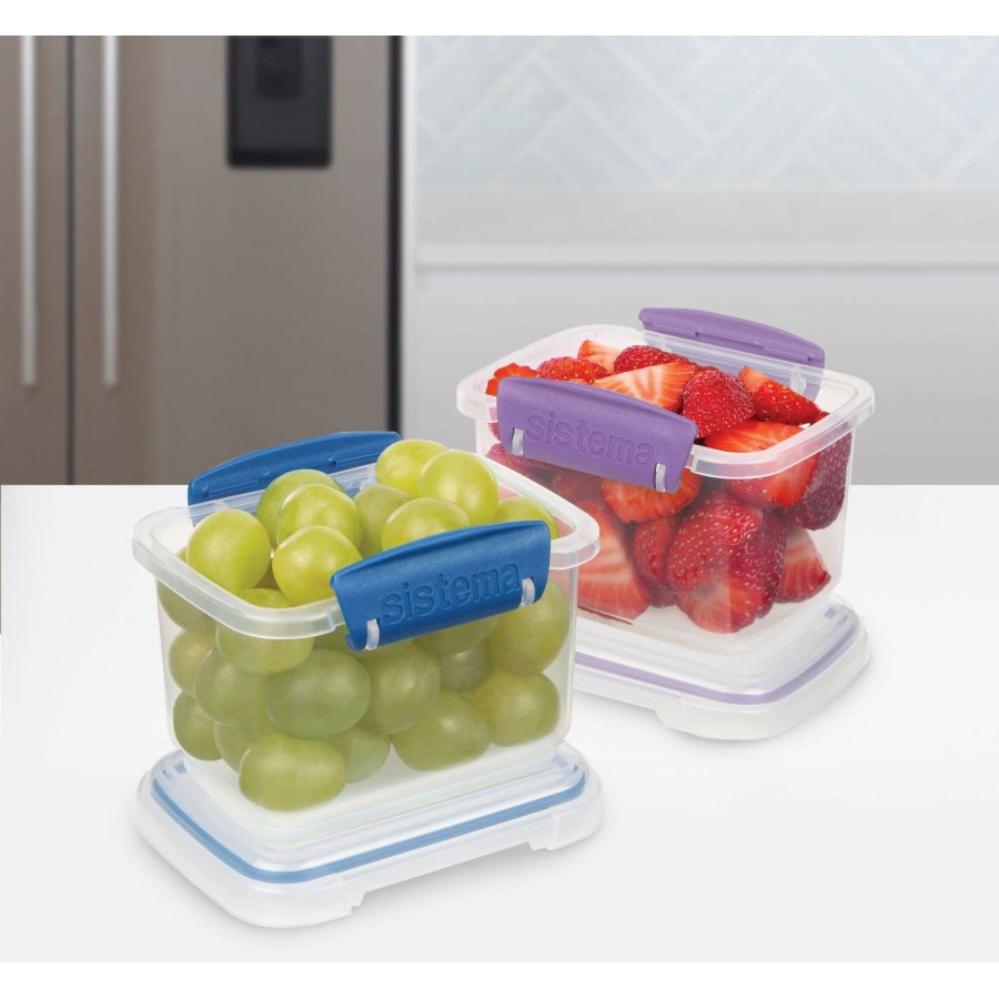 Sistema Klip It Opbevaringsboks 2 stk. 400 ml, Ocean Blue/Misty Purple