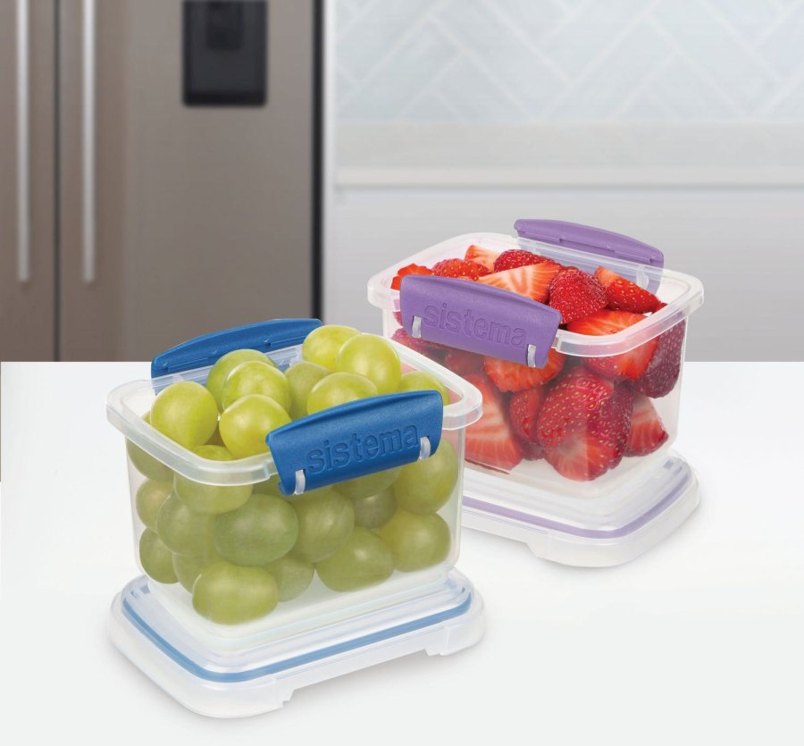 Sistema Klip It Opbevaringsboks 2 stk. 400 ml, Ocean Blue/Misty Purple