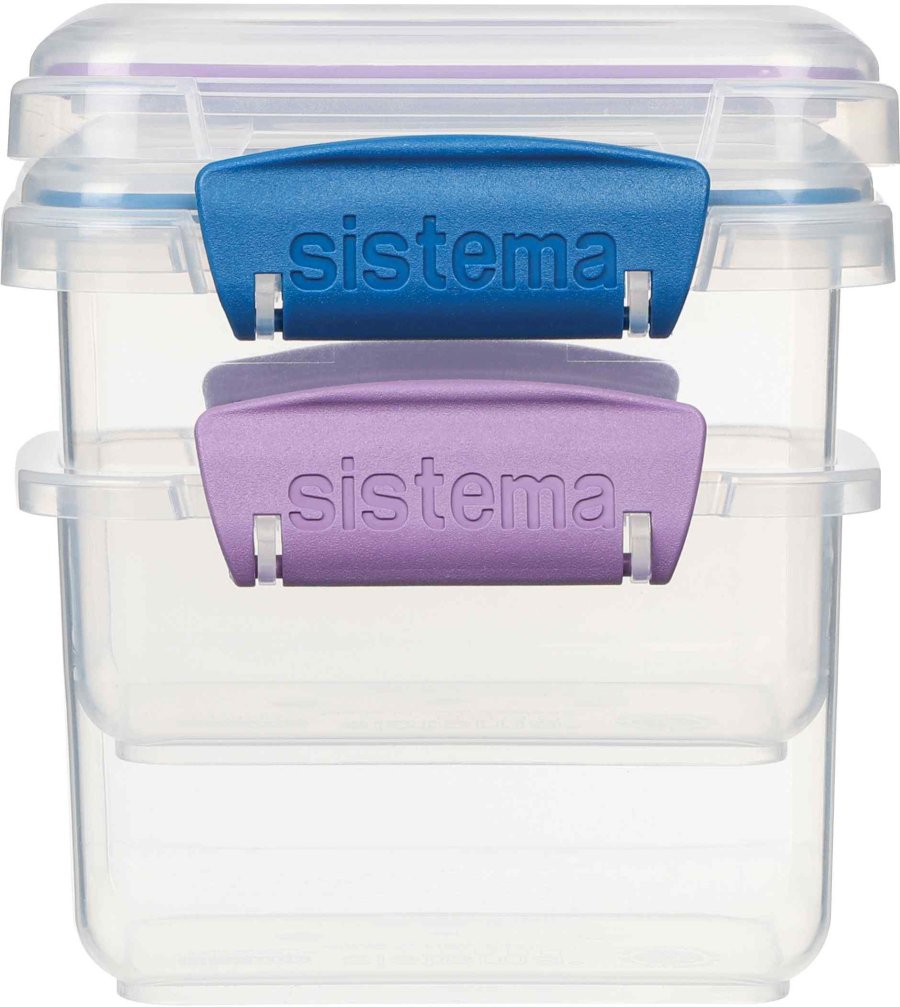Sistema Klip It Opbevaringsboks 2 stk. 400 ml, Ocean Blue/Misty Purple