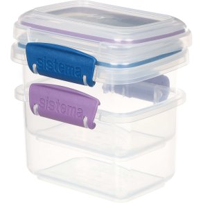 Sistema Klip It Opbevaringsboks 2 stk. 400 ml, Ocean Blue/Misty Purple