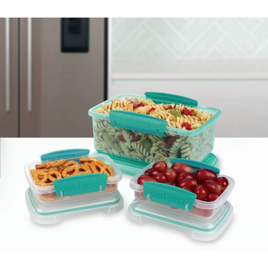 Sistema Klip It Opbevaringsbokse 3 stk, Minty Teal