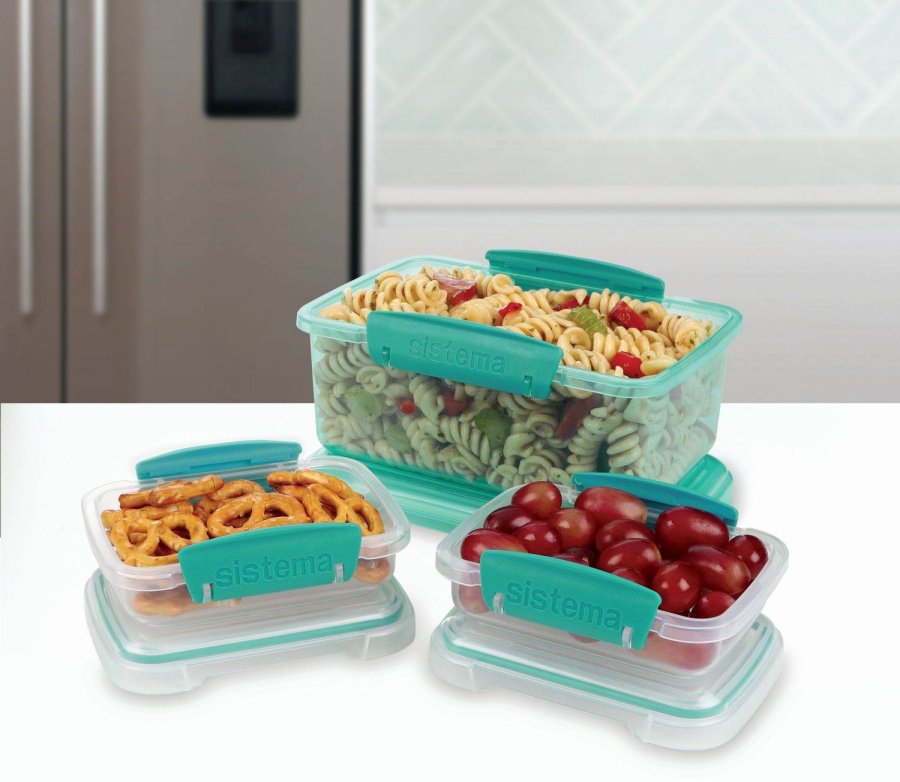 Sistema Klip It Opbevaringsbokse 3 stk, Minty Teal