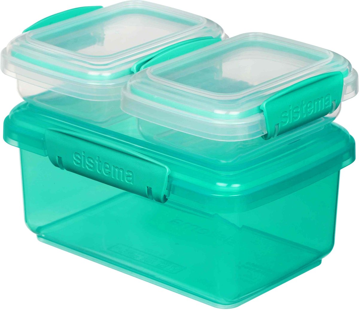 Køb Sistema Klip It Opbevaringsbokse 3 stk, Minty Teal