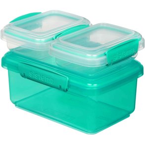 Sistema Klip It Opbevaringsbokse 3 stk, Minty Teal