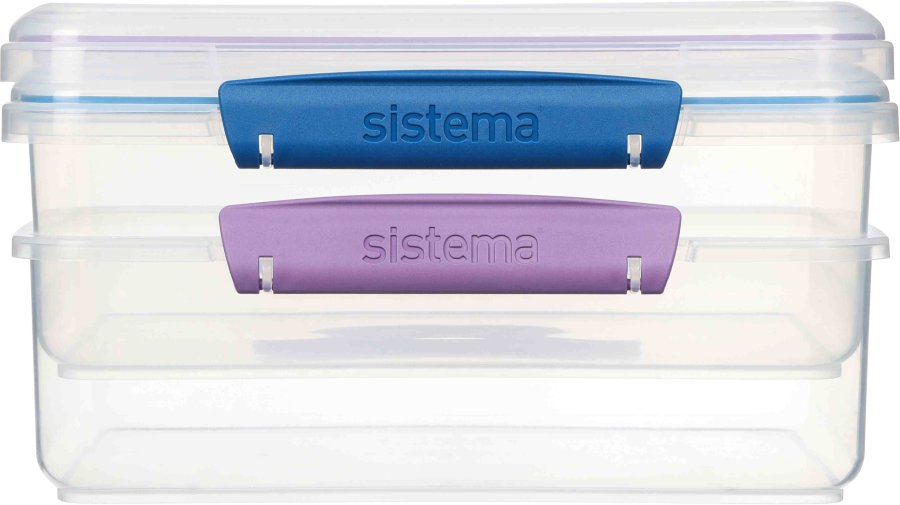 Sistema Klip It Opbevaringsboks 2 stk. 2 L, Ocean Blue/Misty Purple