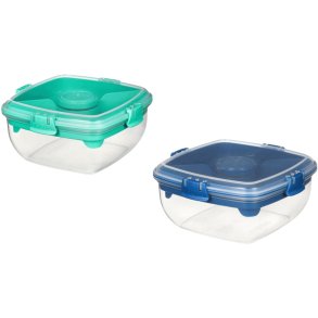 Sistema To Go Saladebox 2 stuks 1,1 L, Ocean Blue/Minty Teal