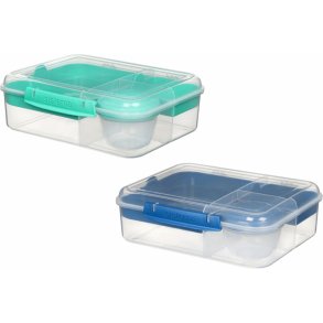 Sistema To Go Bento Lunch Broodtrommel 2 stuks 1,65 L, Ocean Blue/Minty Teal