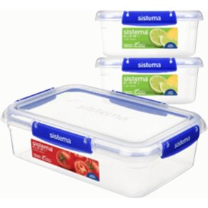 Sistema Klip It Plus Opbergdoos 3 stuks, Blauw