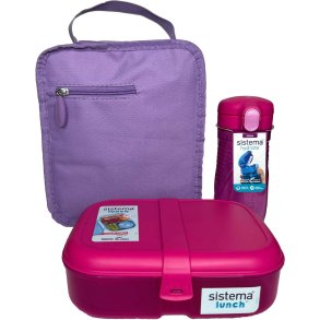 Sistema Lunchboxset 3-delig 21,5 cm, Pink/Lilla