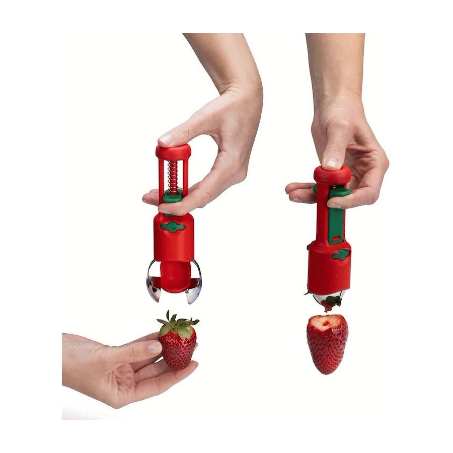 Dreamfarm Hullapit 3-in-1 Entkerner 12,5 cm, Rot/Grn