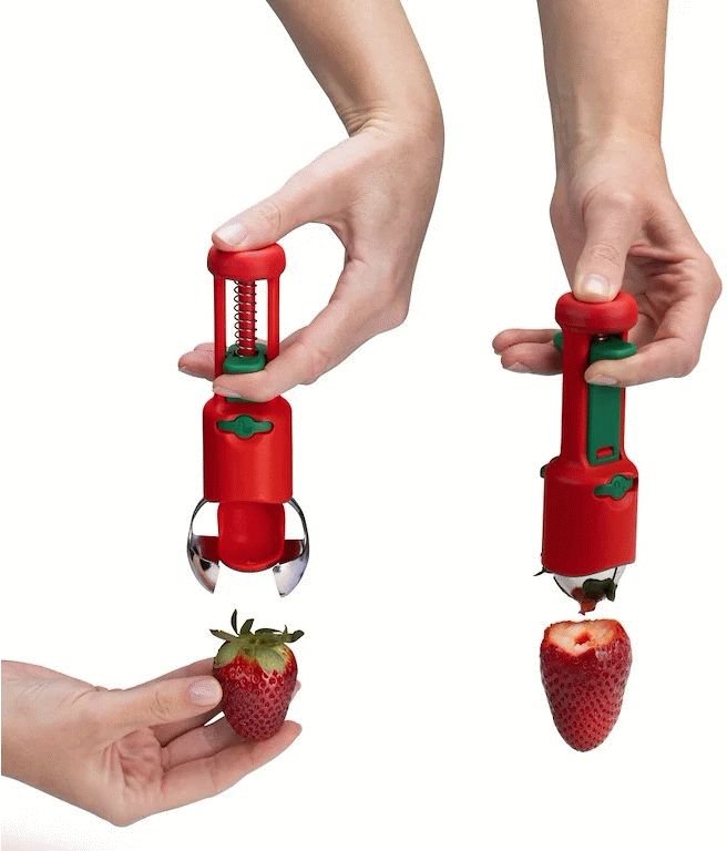 Dreamfarm Hullapit 3-in-1 Entkerner 12,5 cm, Rot/Grn