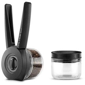 Dreamfarm Ortwo Lite Gewrzmhle mit extra Glas, Schwarzer Kunststoff