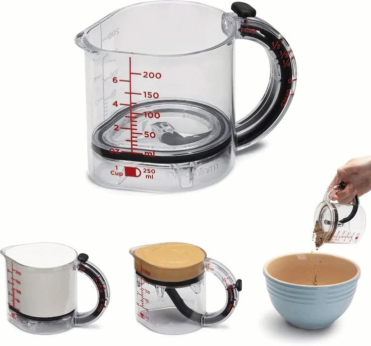 Dreamfarm Upcup 4-in-1 Verstellbarer Messbecher 250 ml