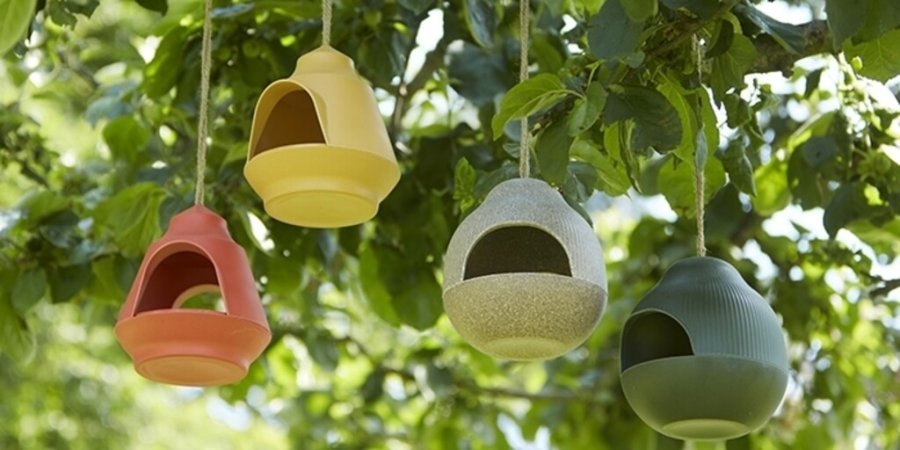 Point Virgule Living Fuglefoderhus H18 cm, Gr�n/Bambus