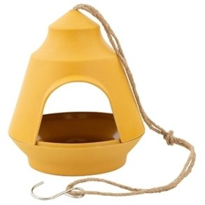 Point Virgule Living Fuglefoderhus H15,5 cm, Karrygul/Bambus