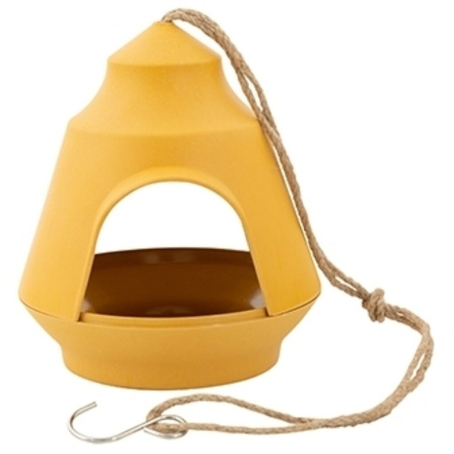 Point Virgule Living Fuglefoderhus H15,5 cm, Karrygul/Bambus
