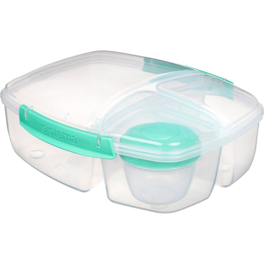 Sistema Triple Split Lunchbox mit Joghurtbecher 2 L, Minty Teal