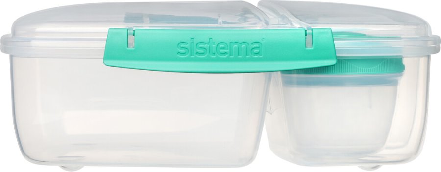 Sistema Triple Split Lunchbox mit Joghurtbecher 2 L, Minty Teal