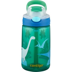 Contigo Kids Gizmo Trinkflasche mit Strohhalm 420 ml, Grn Dinosaurier