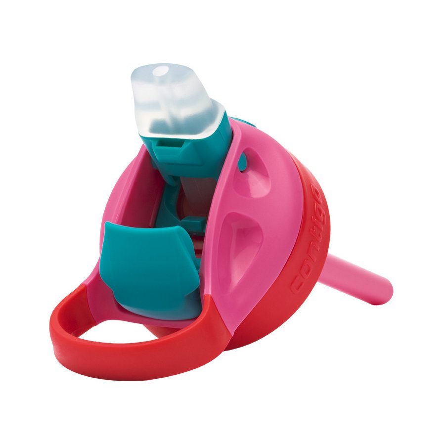 Contigo Kids Gizmo Trinkflasche mit Strohhalm 420 ml, Pink Cats