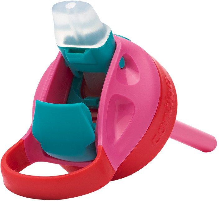 Contigo Kids Gizmo Trinkflasche mit Strohhalm 420 ml, Pink Cats