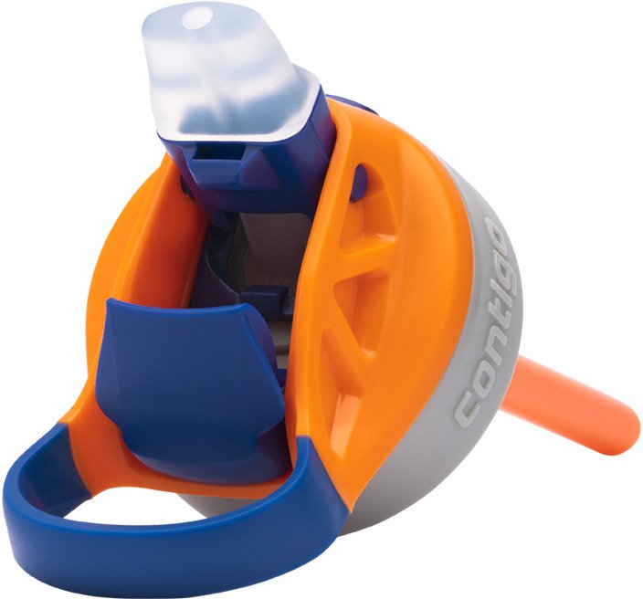 Contigo Kids Gizmo Trinkflasche mit Strohhalm 420 ml, Blau/Orange Superheld