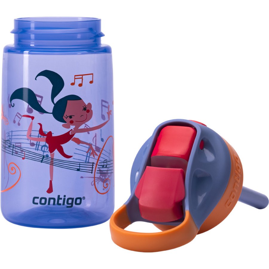 Contigo Kids Gizmo Trinkflasche mit Strohhalm 420 ml, Blau/Orange Ballet Tnzerin